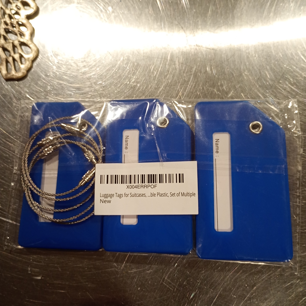 Blue Luggage Tags Set